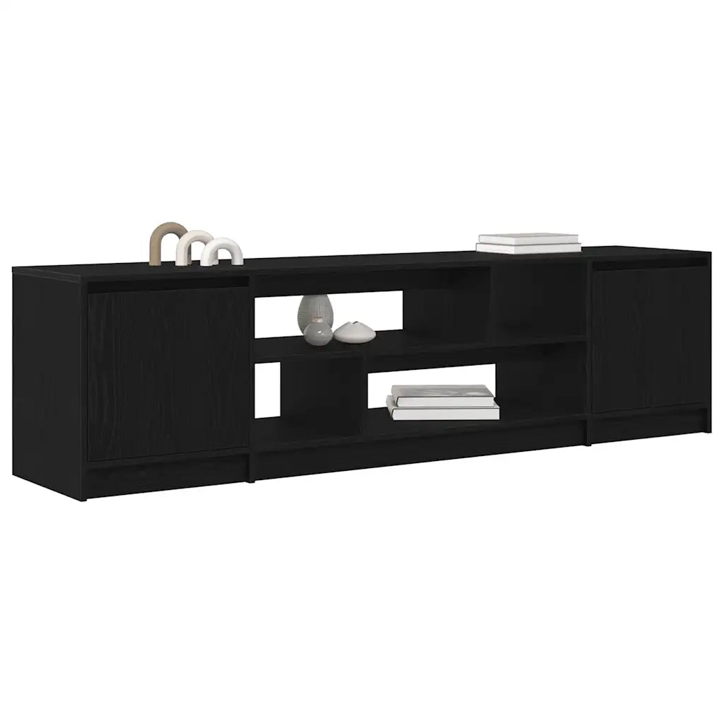 Mobile TV Rovere Nero 188,5x41x50 cm in Legno Multistrato 3328418