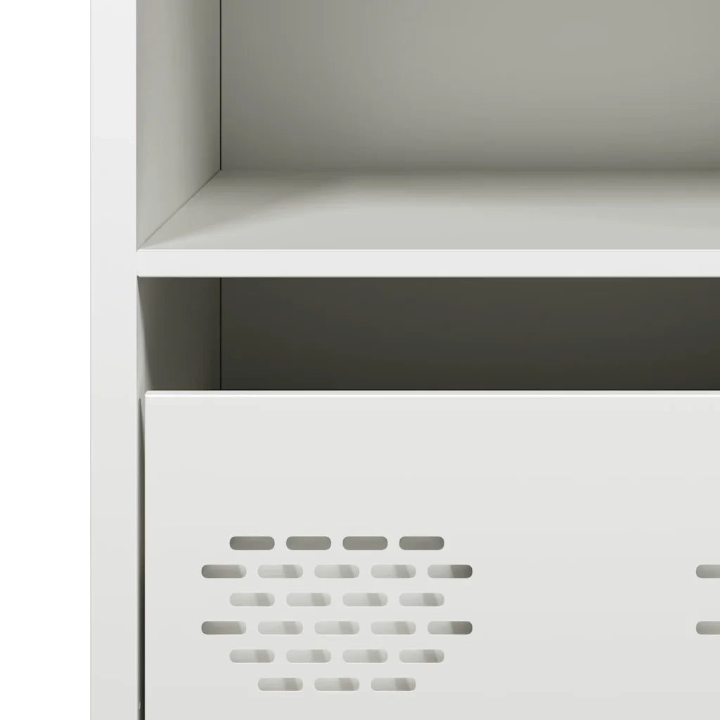 Credenza Bianca 68x39x73,5 cm in Acciaio Laminato a Freddo 851363