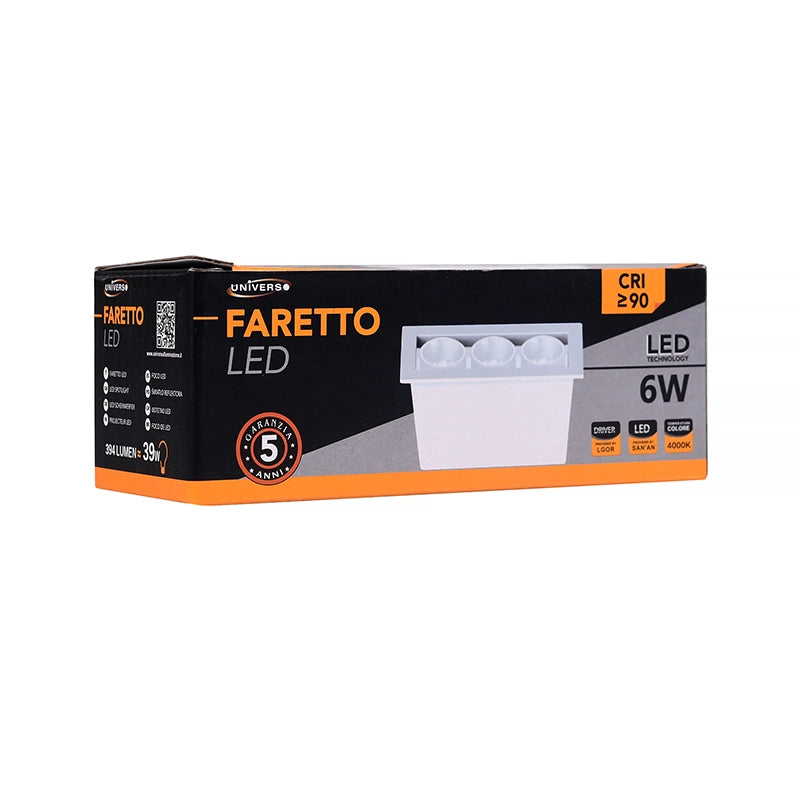 FARETTO LED RETTANGOLARE DA INCASSO 6W PER CONTROSOFFITTI ILLUMINAZIONE NATURALE 4000K - DESIGN MODERNO E RISPARMIO ENERGETICO