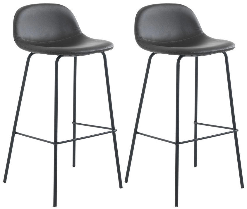 Set 2 Sgabelli 42x43x91,5 cm in Similpelle Marrone