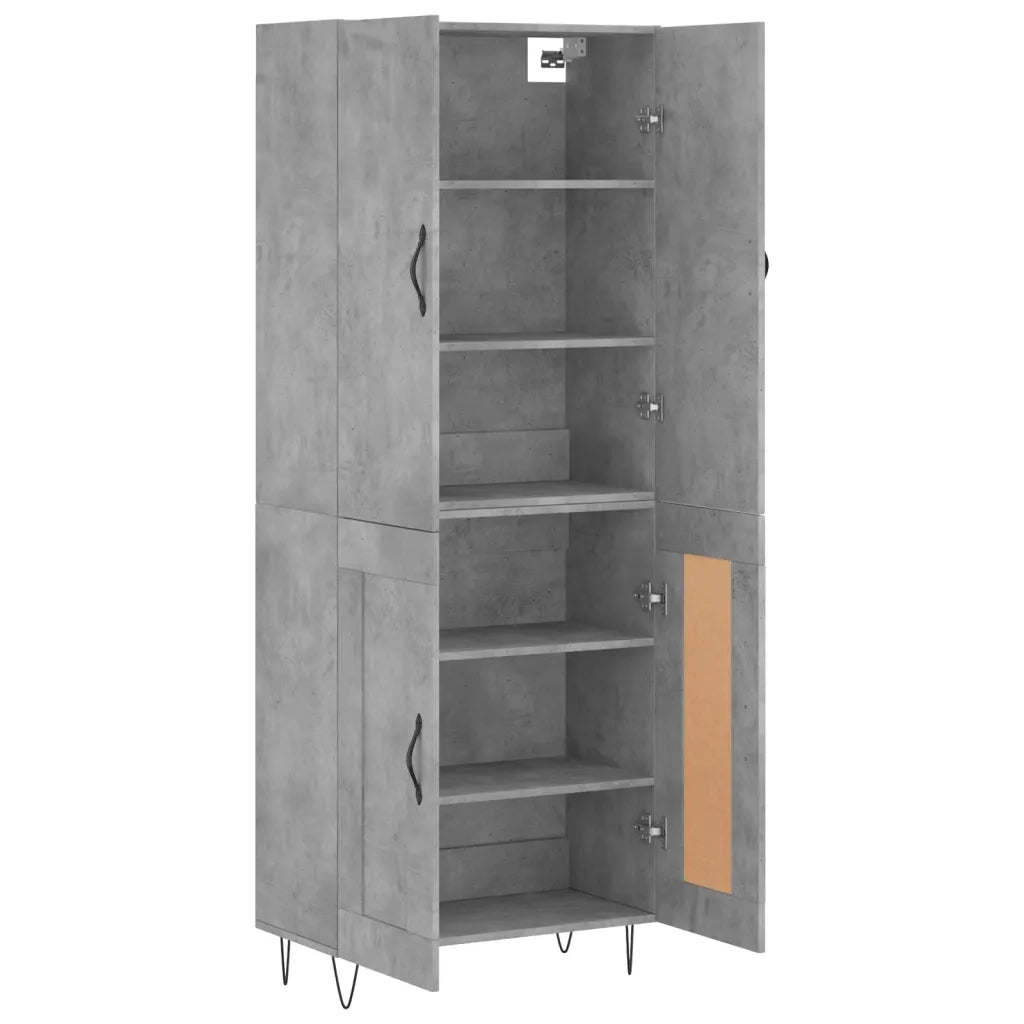Credenza Grigio Cemento 69,5x34x180 cm in Legno Multistrato 3198077