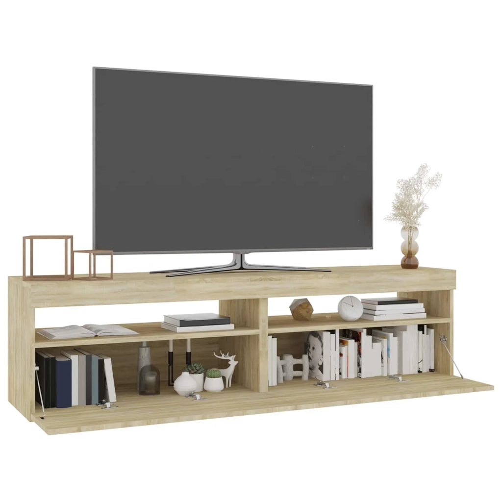 Mobili Porta TV con Luci LED 2 pz Rovere Sonoma 75x35x40 cm 804398