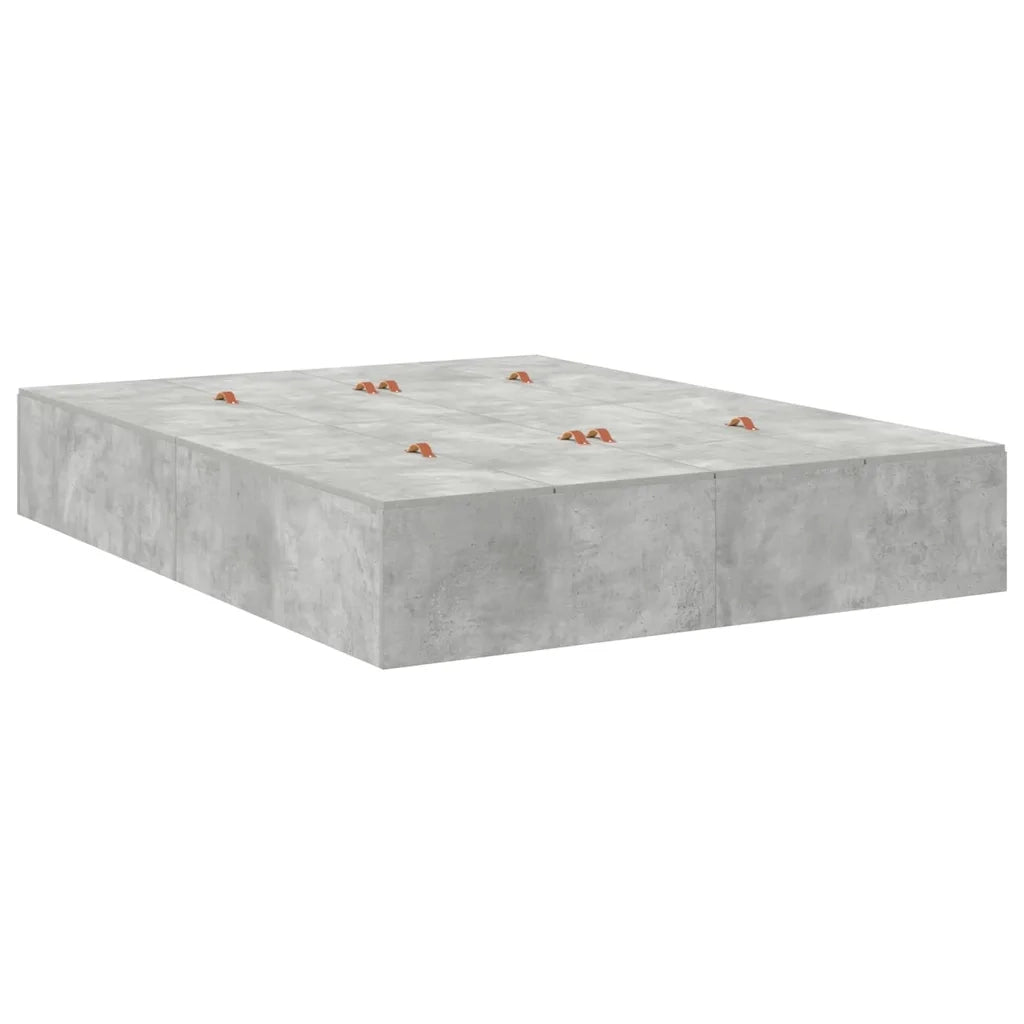 Struttura letto con contenitore con porta Grigio cemento 150 cm 3335648