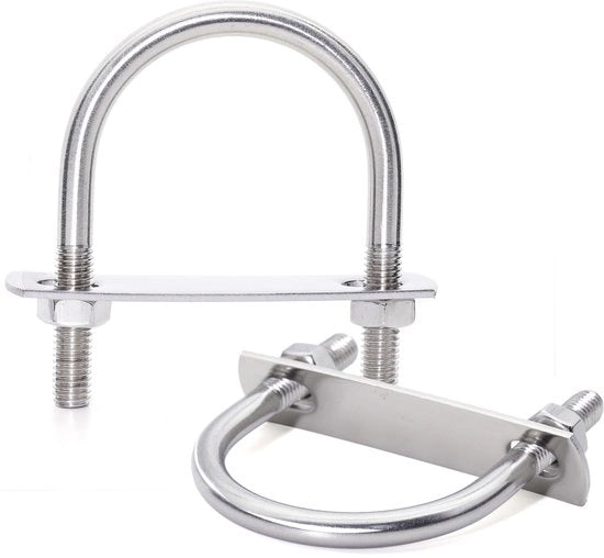 U-bout M8 x 60 mm - Acciaio Inox - U-blocco Pesante - Elementi di Fissaggio - 2 Set - Resistente alla Corrosione - U-blocco a Rete