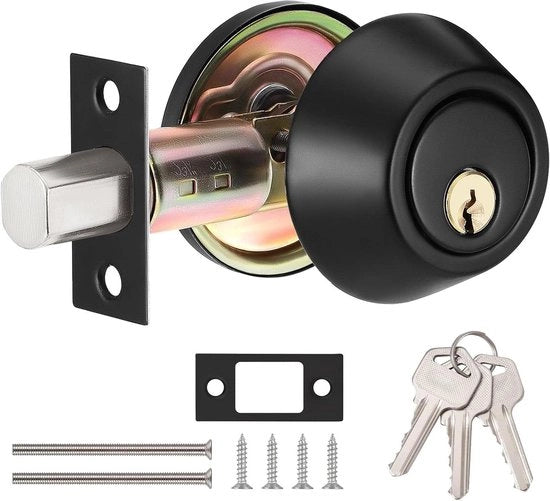 Deadbolt con Cilindri per Porta Singola con Blocco con Dito e Sicurezza per Porta Principale (Nero)