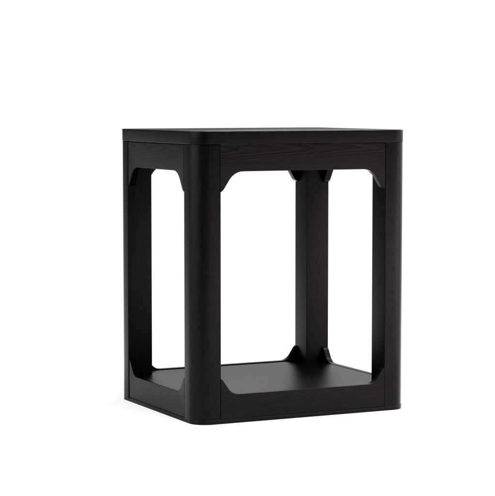 Set di 2 tavolini da appoggio 50x40x60 cm in MDF nero， doppio livello