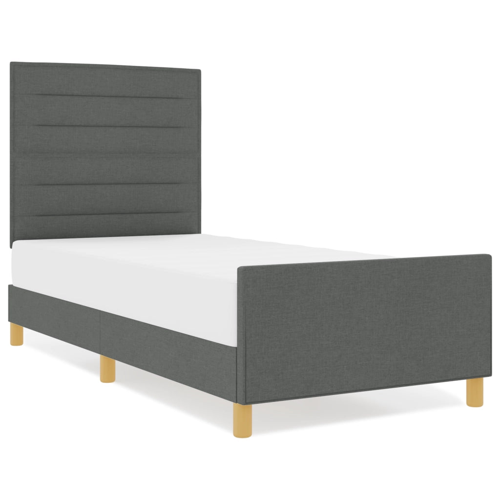 Struttura del letto  Grigio scuro 90x190 cm in tessuto