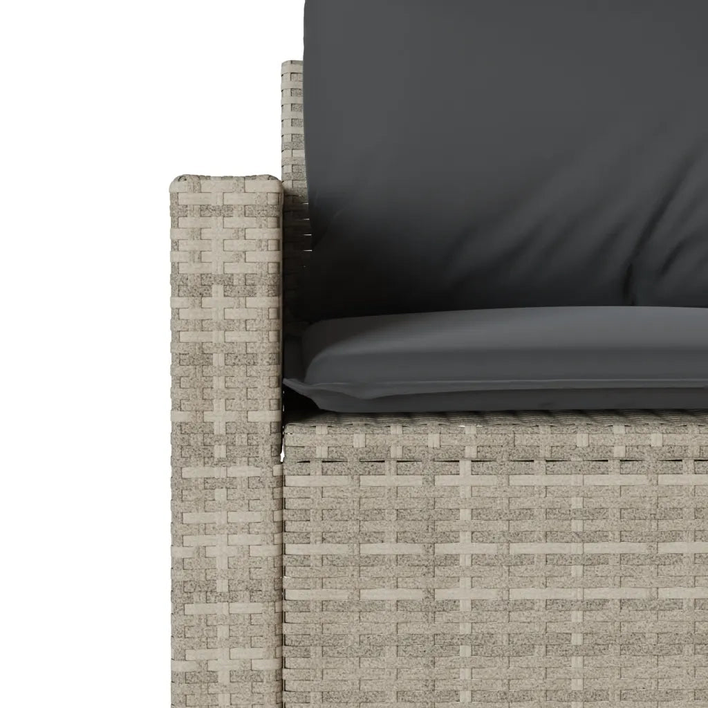 Set Divano da Giardino 4 pz con Cuscini-Sofa da Giardino-Divanetto da esterno Grigio Chiaro Polyrattan 540930