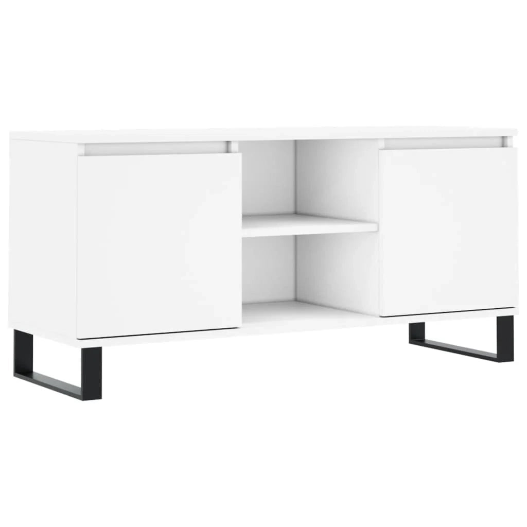 Mobile TV multimediale scaffale TV credenza mobile TV sala da pranzo soggiorno camera da letto 104 x 35 x 50 cm legno ingegnerizzato bianco 02_0025657