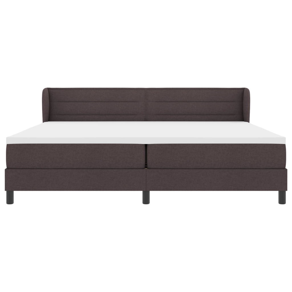 Letto Box Spring con Materasso Marrone Scuro 200x200 cm Tessuto