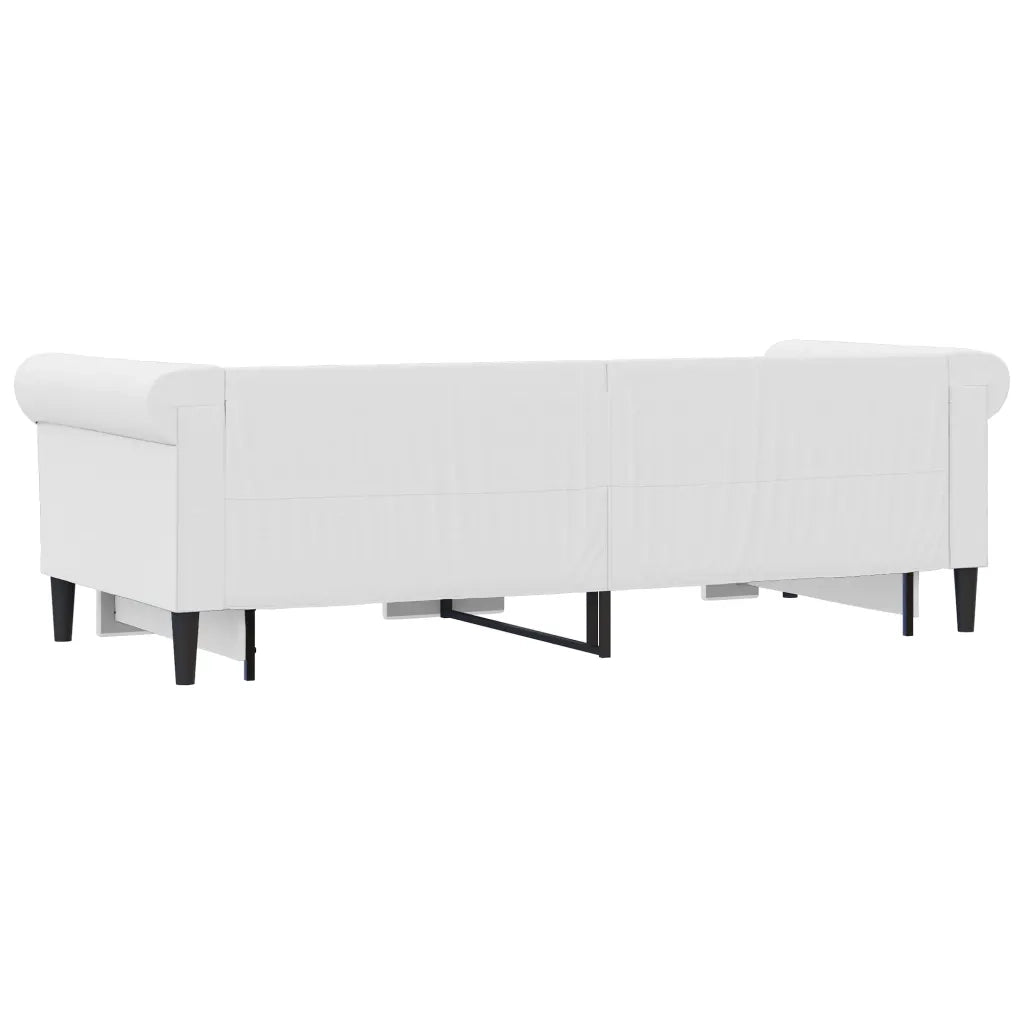 Divano Letto con Letto Estraibile-Sofa Letto-Daybed Bianco 90x200cm in Similpelle