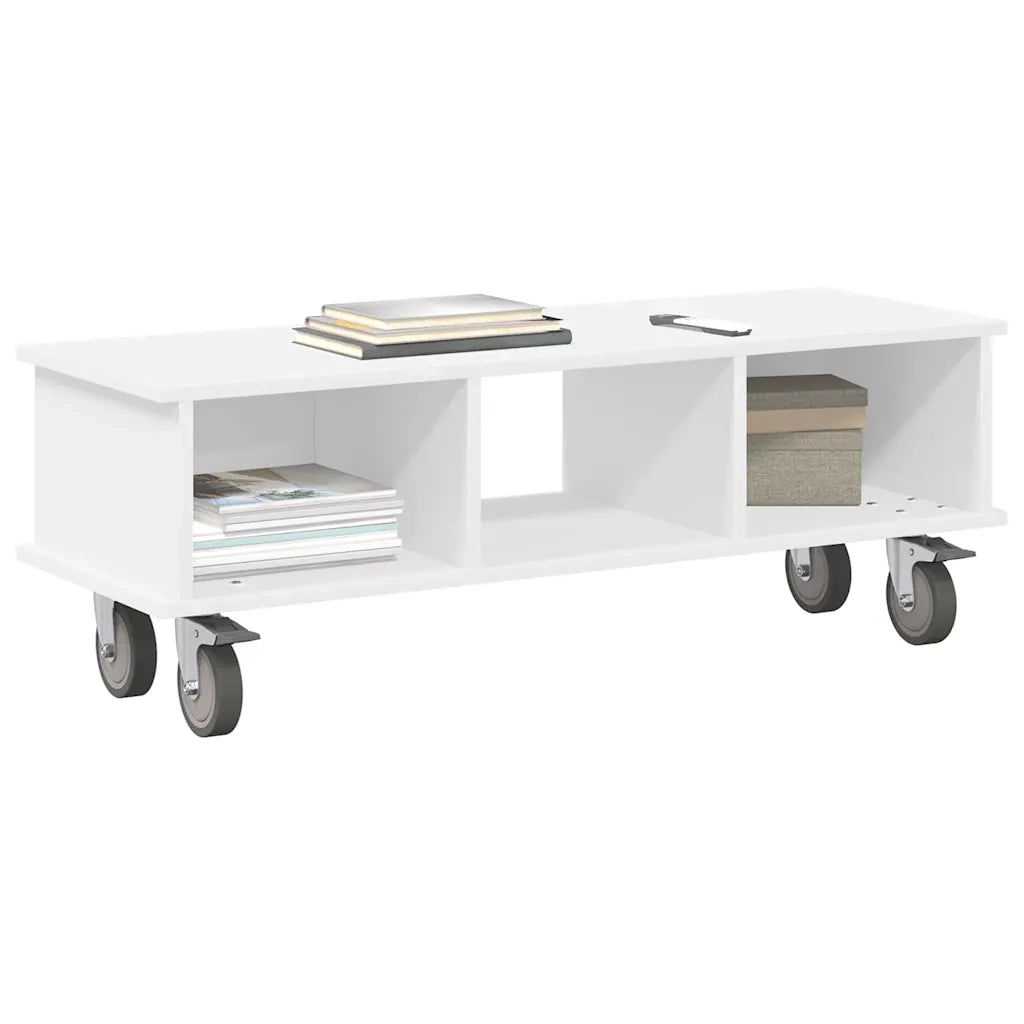 Supporto TV-Credenza per TV-Mobile TV Bianco 100 x 35 x 35 cm Legno multistrato