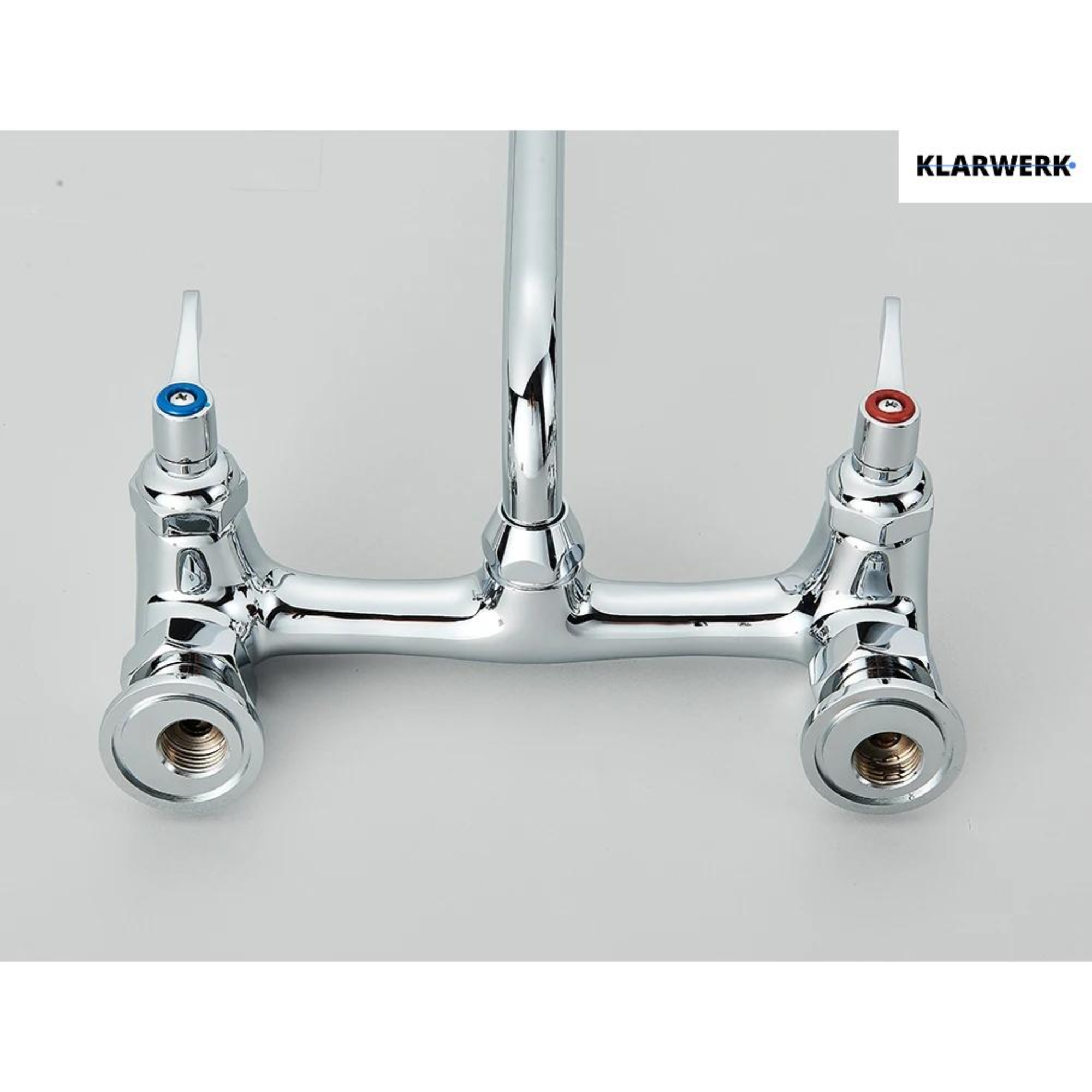 ALEX | rubinetto miscelatore da parete per ristorazione cromato | da cucina professionale in acciaio inox lungo e piatto |ristorante  bocca diritta