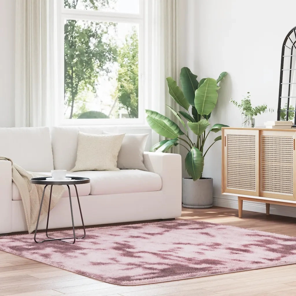Tappeto Shaggy a Pelo Lungo NAVARRA Rosa Antico 200x200cm