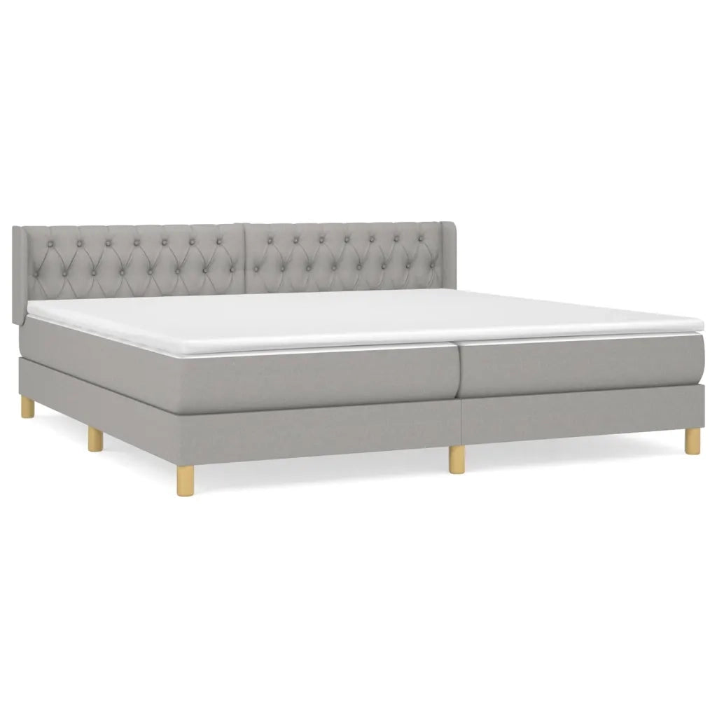 Giroletto a Molle con Materasso Grigio Chiaro 200x200cm Tessuto 3130537