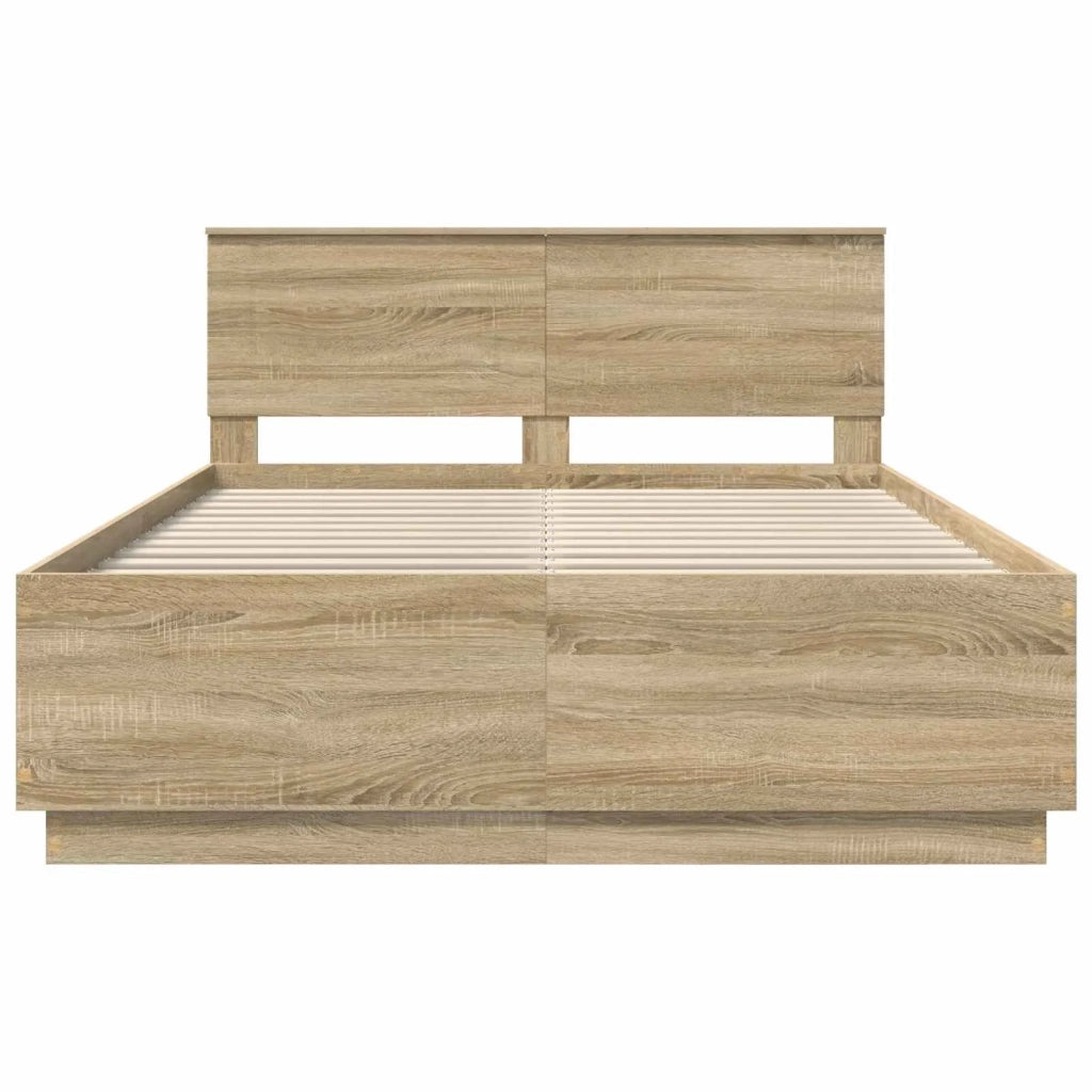 Struttura del letto con testiera Rovere Sonoma 140 x 200 cm 3408168