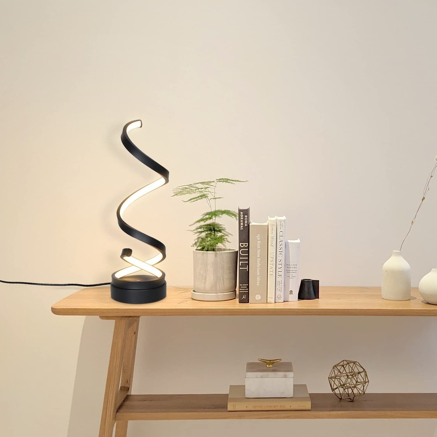 ZMH Lampada da tavolo LED moderna 12W dimmerabile touch a spirale per soggiorno comodino