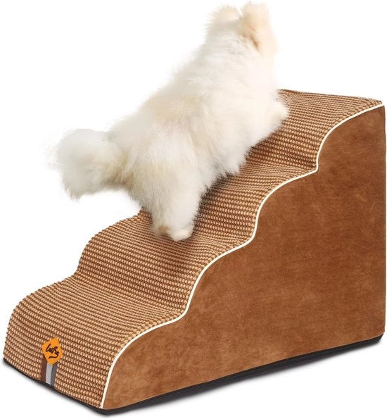Trappola per cani curva per cani piccoli, 4-trappole trappola per animali per letti e divani alti, antiscivolo, equilibrata scala per cani indoor con schiuma di alta densità, copertura rimovibile per artrosi