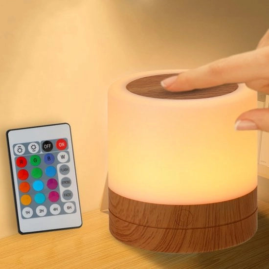 Lampada da Notte per Bambini USB Ricaricabile - 13 Colori RGB - 4 Livelli di Brillantezza - Con Comando a Distanza e Touch - Lampada da Tavolo Senza Fili per Camera da Letto e Salotto - Mocha