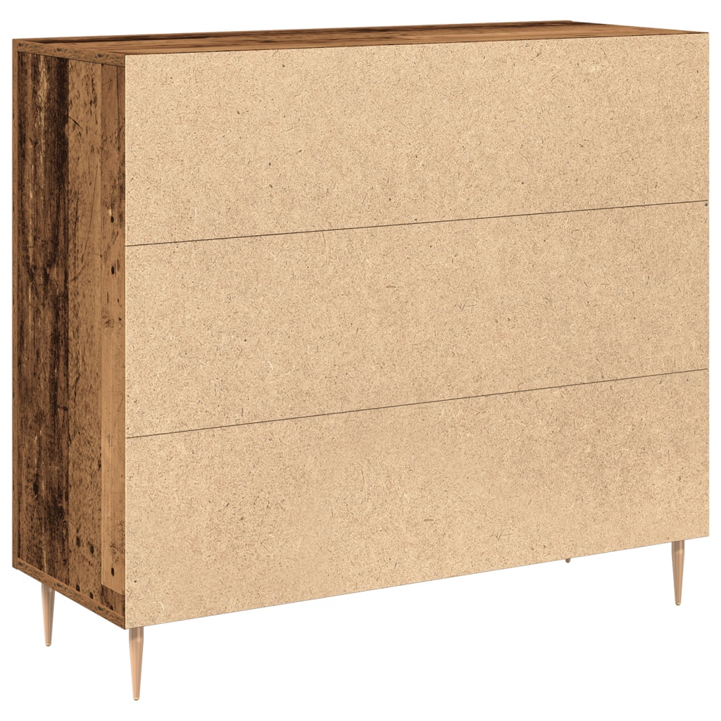 Credenza in Legno Vecchio, 90x34x80 cm, in Legno Massello di Recupero