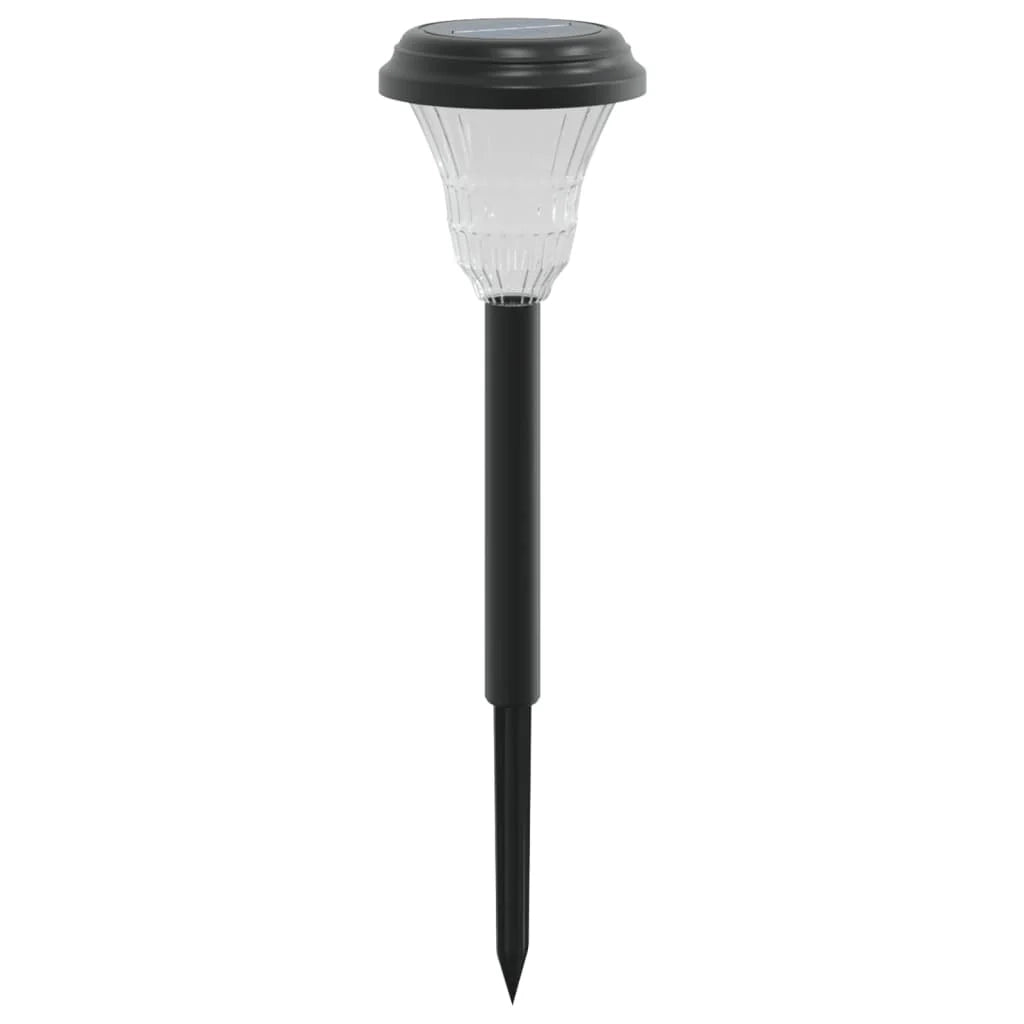 Set di 12 luci solari decorative da giardino 8,5 x 31 cm con accensione automatica stile moderno plastica nera 02_0056664
