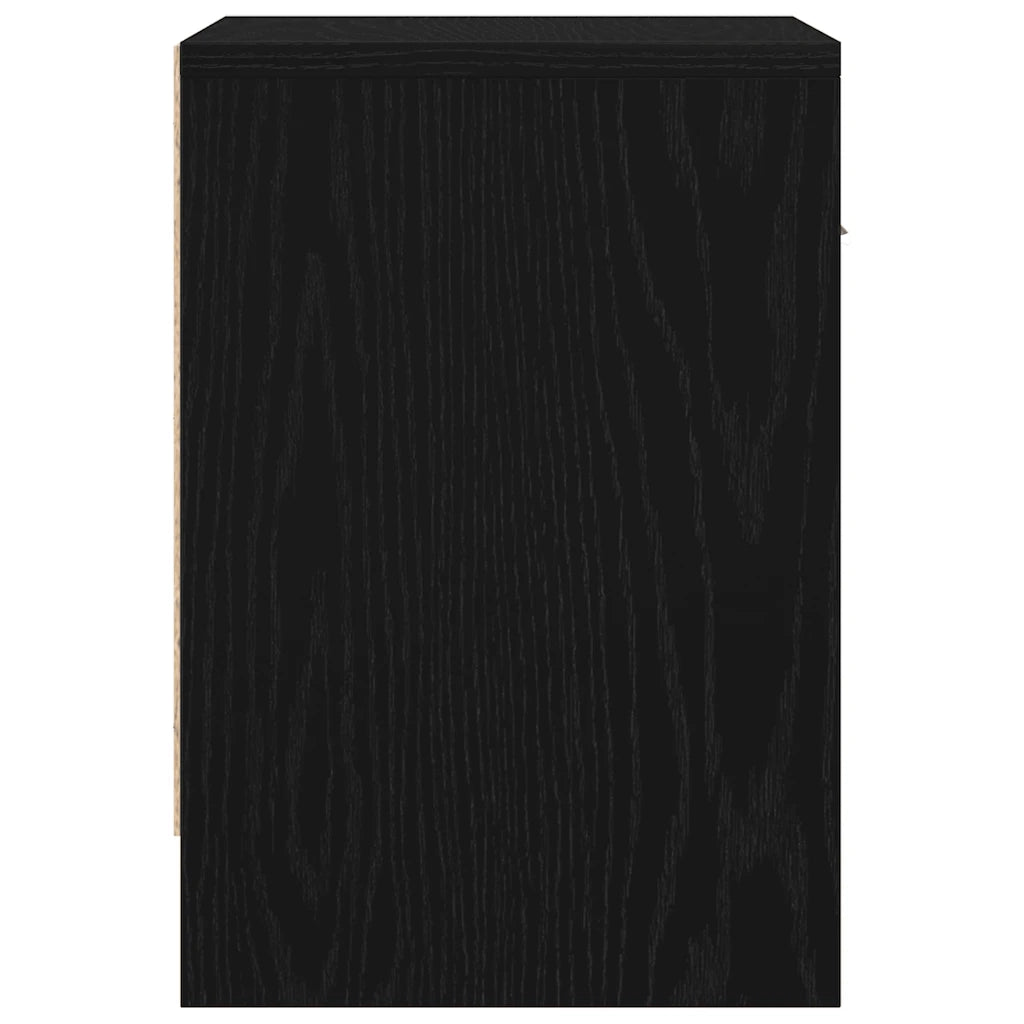 Comodini 2 pz con Cassetto Nero 39x28x41 cm