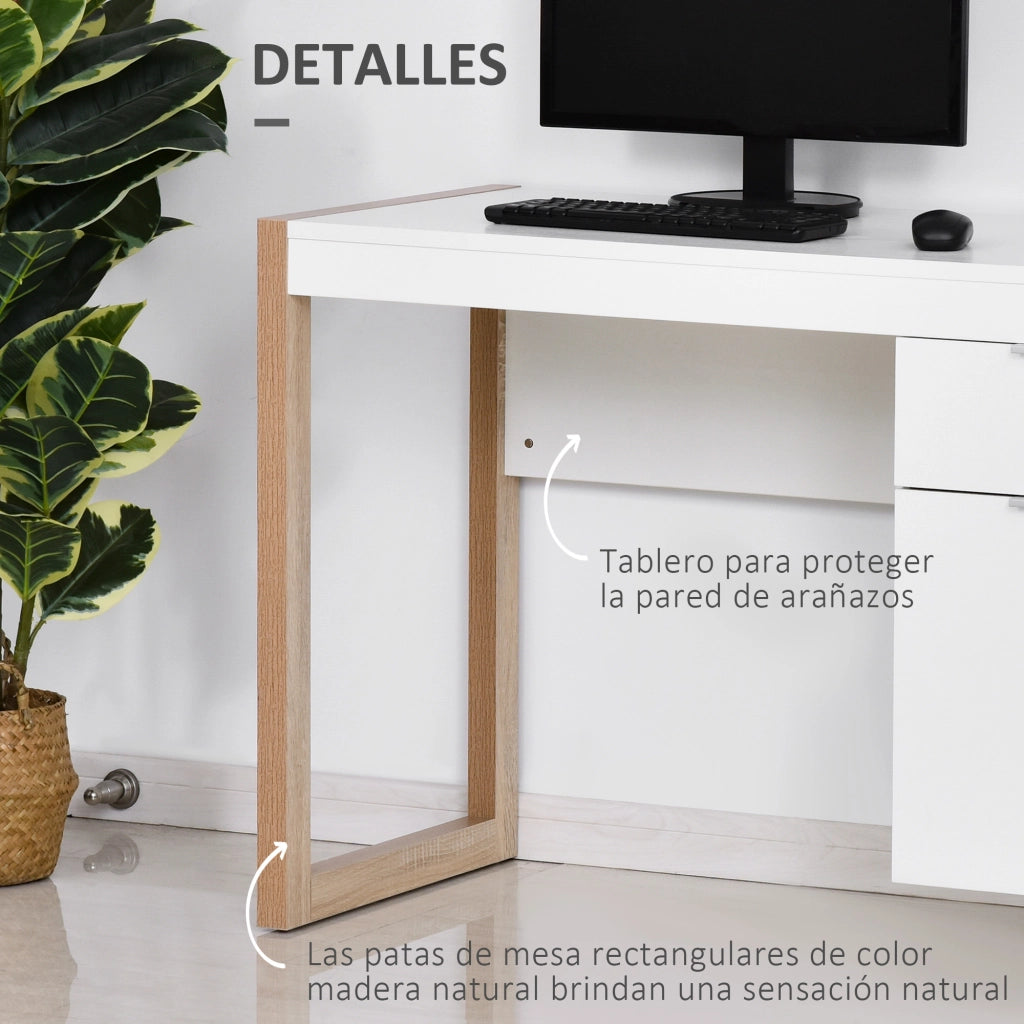 Scrivania Moderna con Cassetto ¨C Zephmum ¨C Bianco 112.5x50x75.5 cm