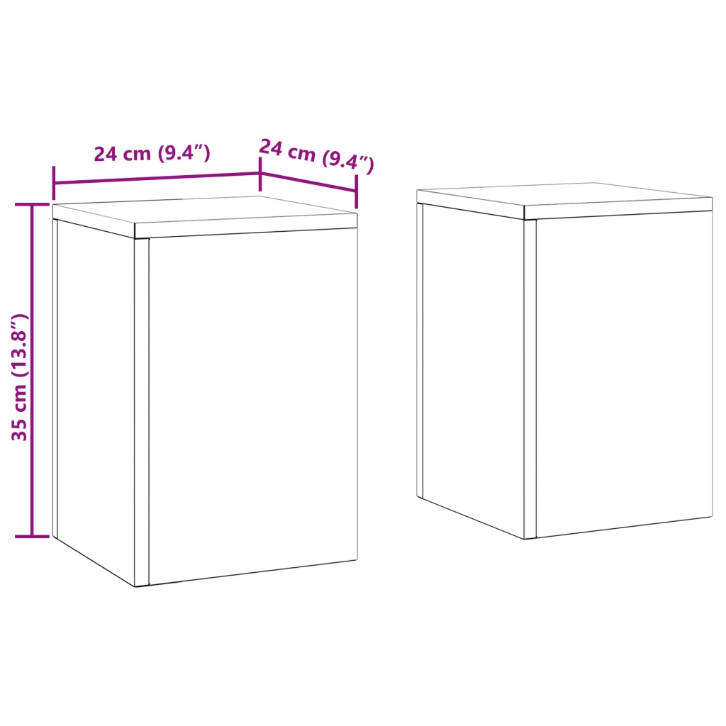 Supporti per Piante da Esterno Pilastro 2 pcs 24x24x35 cm Acciaio Inossidabile