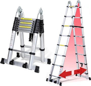 Scala Telescopica - Scala Telescopica a Volo - Altezza di Lavoro - Alluminio - Adatto per Uso Privato e Professionale - Scala Telescopica a Volo - Massimo Carico 150 kg