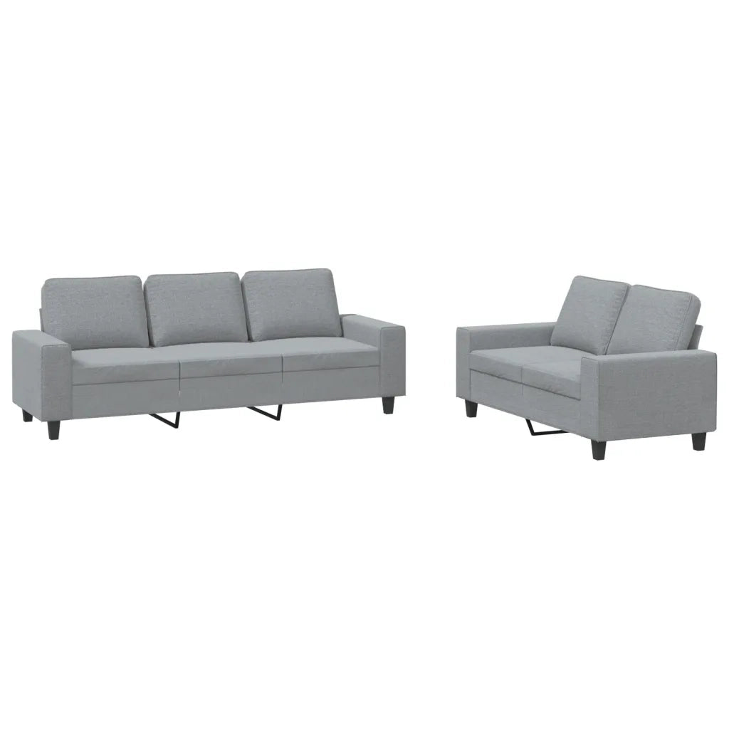 Set di Divani 2 pz Grigio Chiaro in Tessuto 3201898
