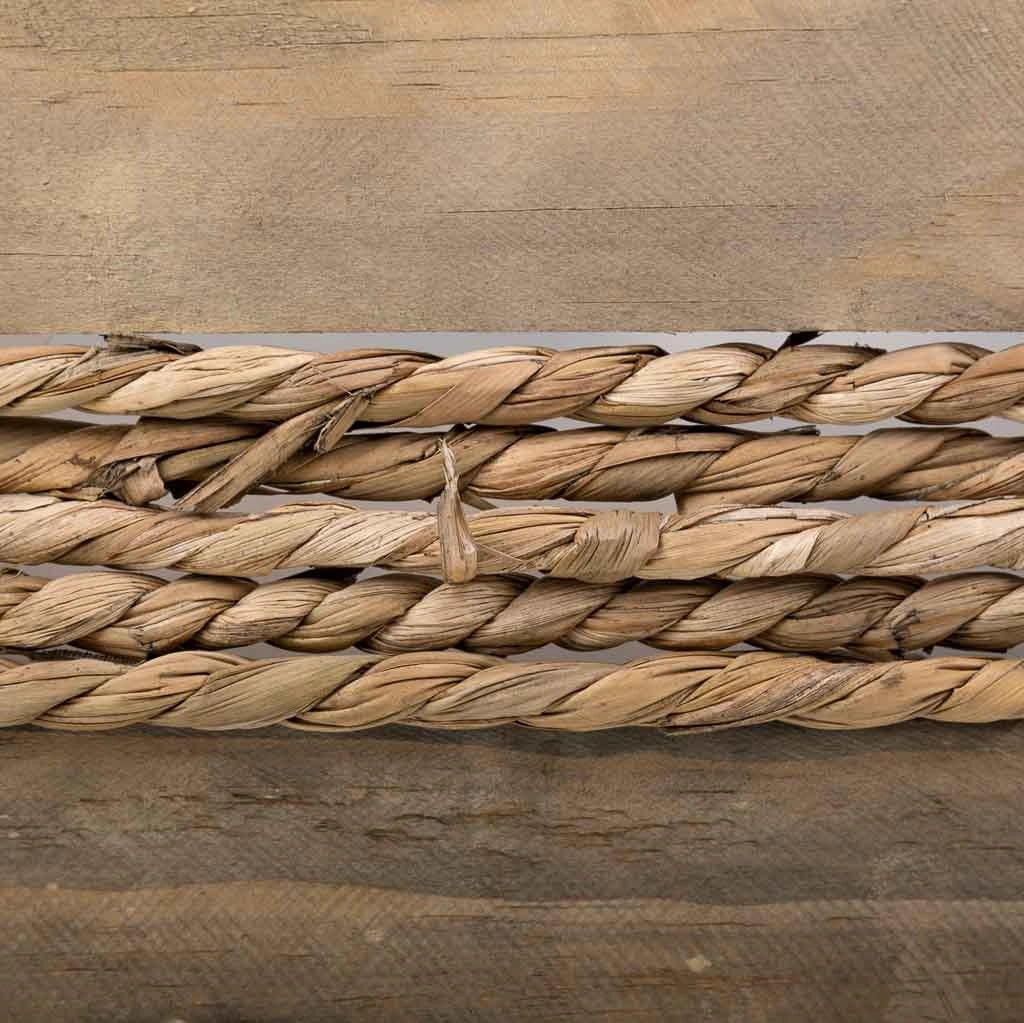 Cesto in legno e corda con manici marroni 29x19x14h