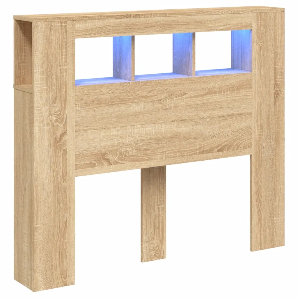 Testiera | Testata LED Rovere Sonoma 120x18,5x103,5 cm Legno Multistrato