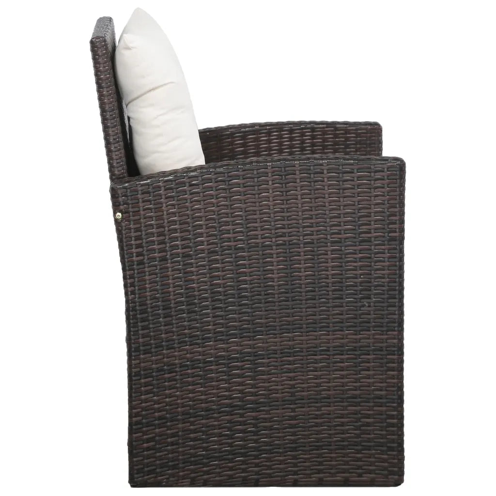 Set Divani da Giardino 5 pz con Cuscini in Polyrattan Marrone cod mxl 35210