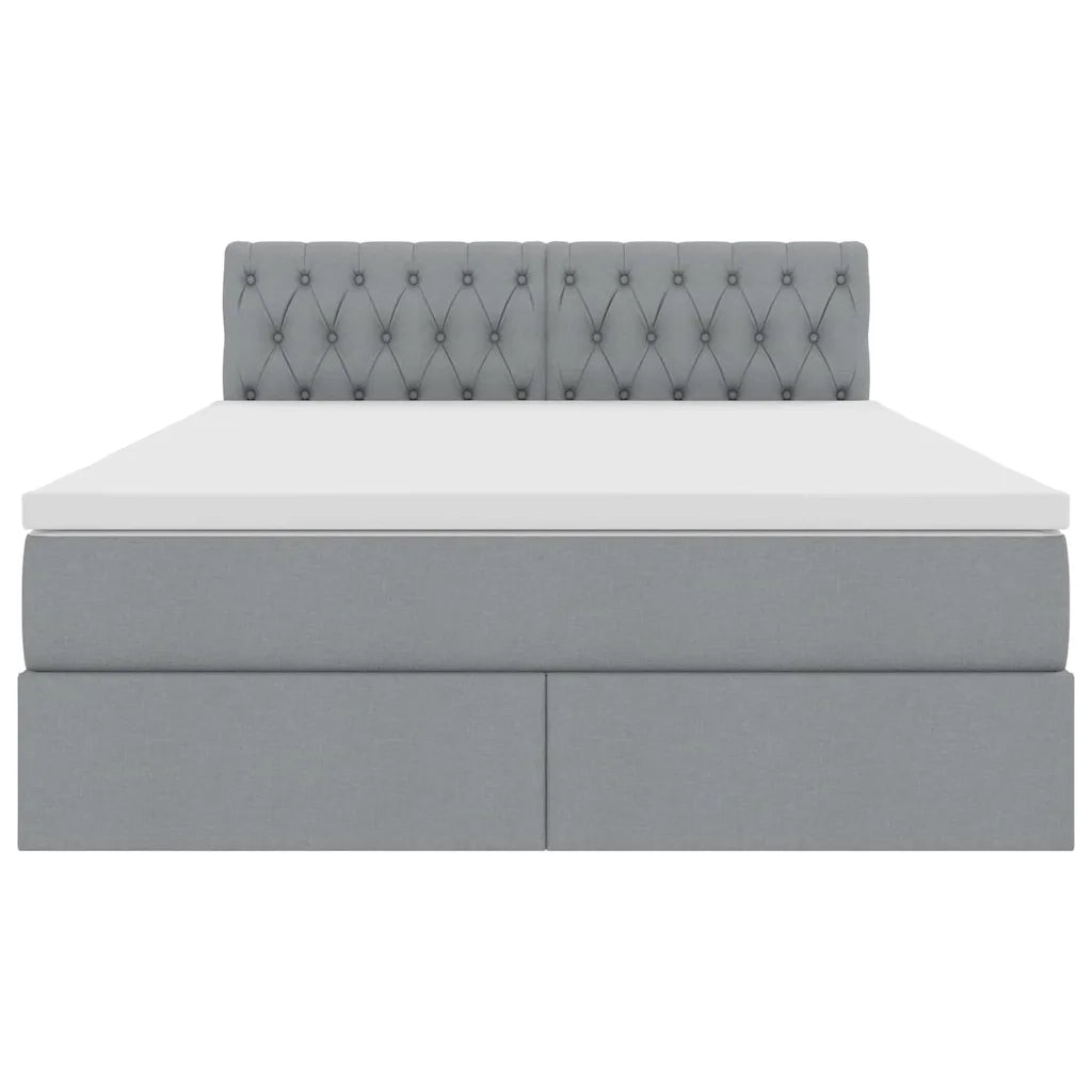 Letto con contenitore e materasso Grigio chiaro 140 x 200 cm 3370575