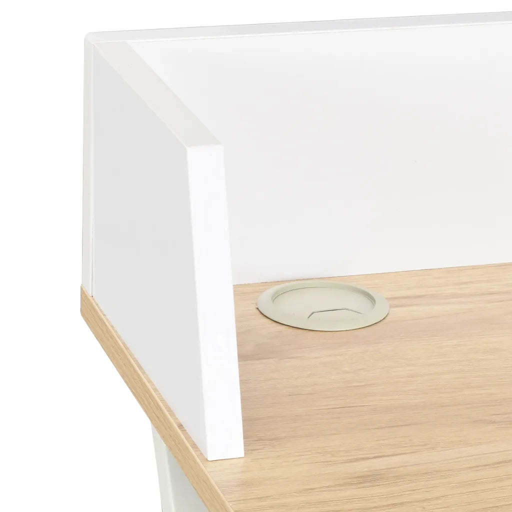 Scrivania Bianca e Naturale 80x50x84 cm cod mxl 67302