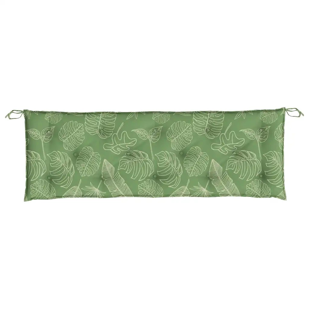 Cuscini Panca Giardino 2 pz Motivo a Foglie 150x50x7 cm Tessuto