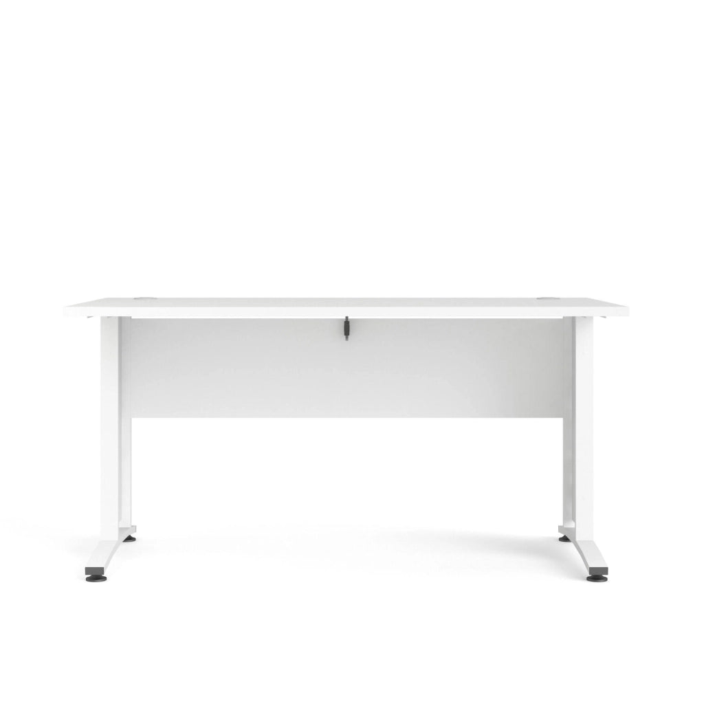 Scrivania Ascorbato, Scrittoio multiuso, Tavolo per ufficio porta PC, Piano di lavoro, 150x80 h75 cm, Bianco