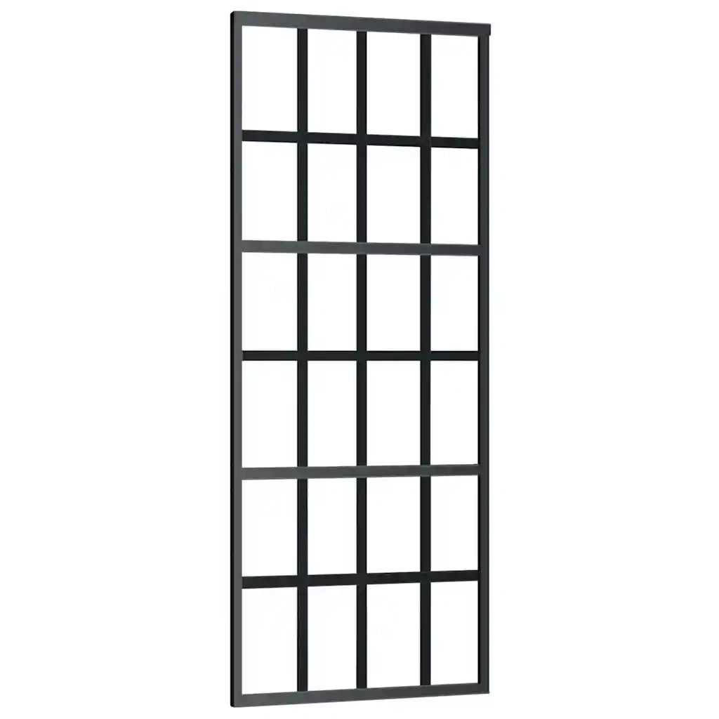 Porta Scorrevole con Ferramenta Nera 76x205 cm in Vetro ESG 3375905