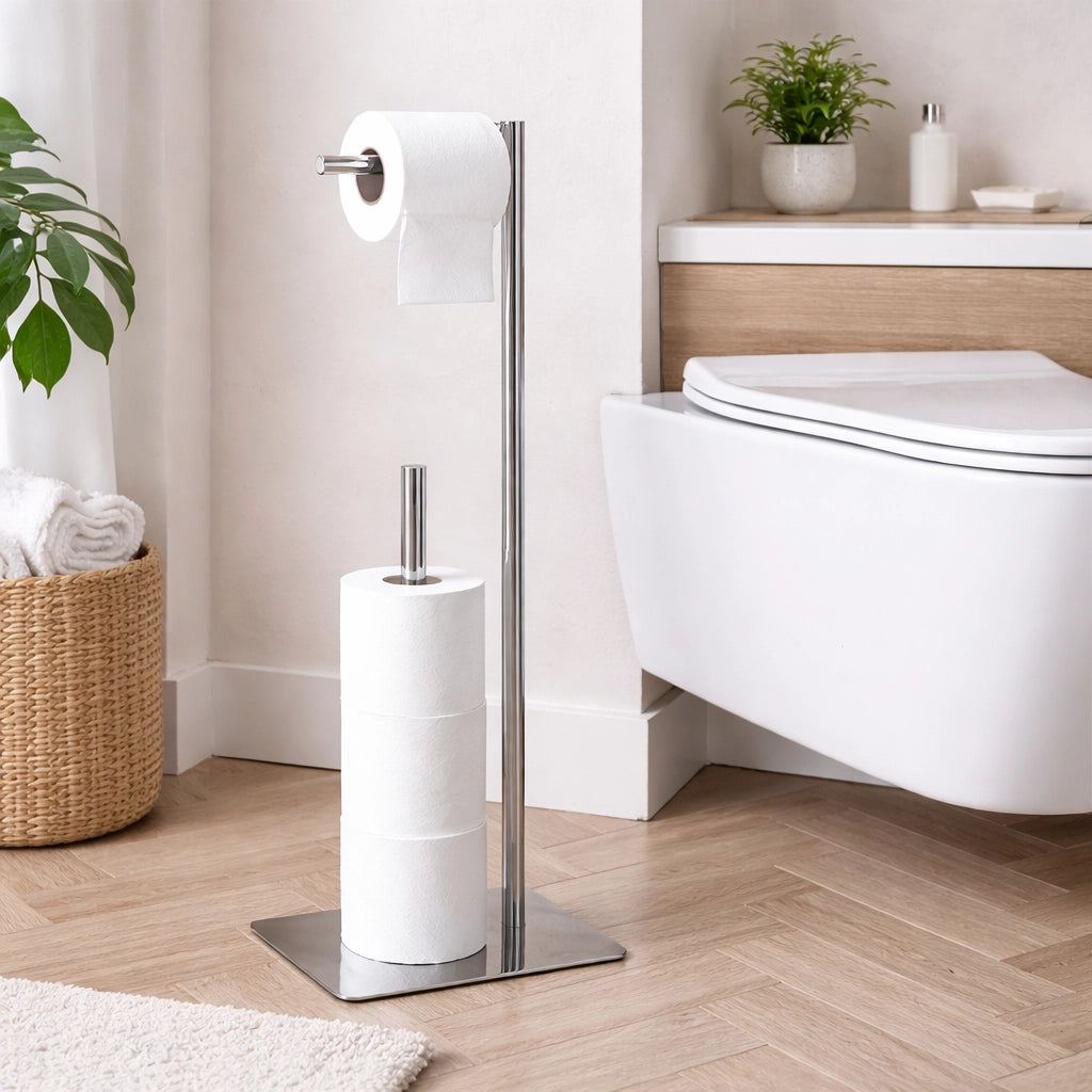 Piantana Porta Rotolo Porta Asciugamani da Bagno Porta Carta Igienica 87747