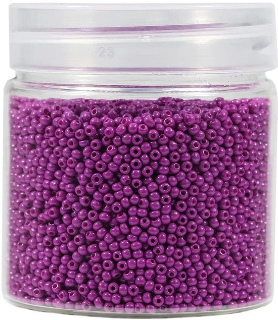 2mm corone rotonde per catenatura 10000 pezzi / 110 gram in scatola, 12/0 violette corone glaciali piccole corone per semi per la creazione di accessori orecchini bracciali collane (violetto)