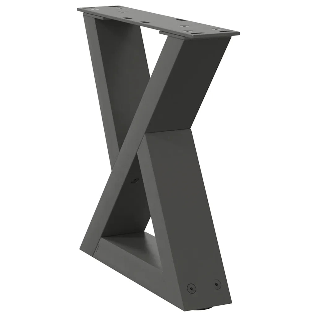 Gambe per tavolino 2 pz Antracite 40x(30-31,3) cm Acciaio 4012682