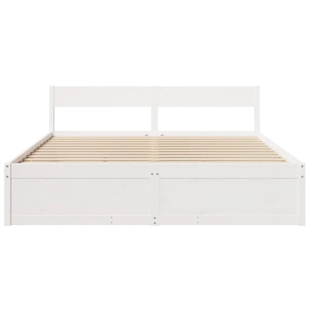 Giroletto senza Materasso Bianco 200x200 cm Legno Massello Pino 3282337