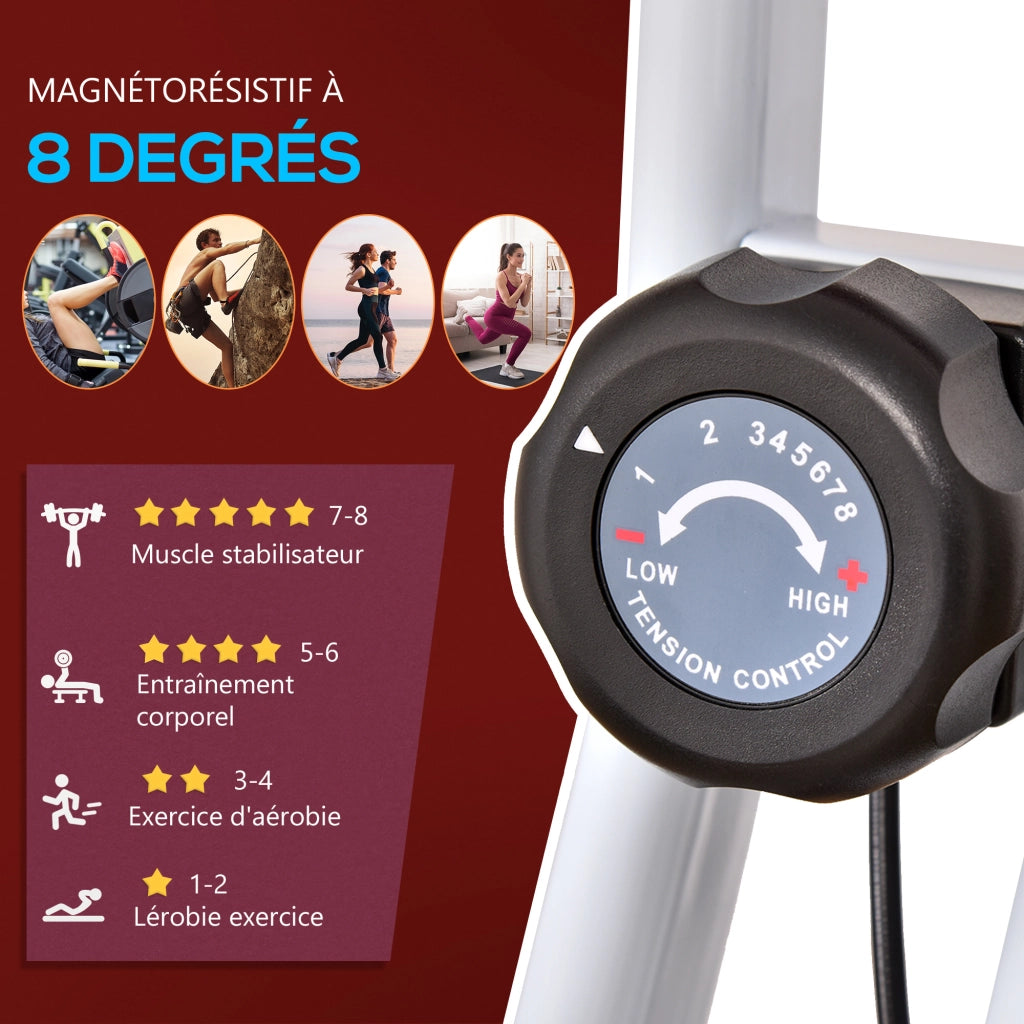 Bicicletta da Fitness Pieghevole ¨C Minimal ¨C Rosso, Acciaio, LCD, Sella Regolabile
