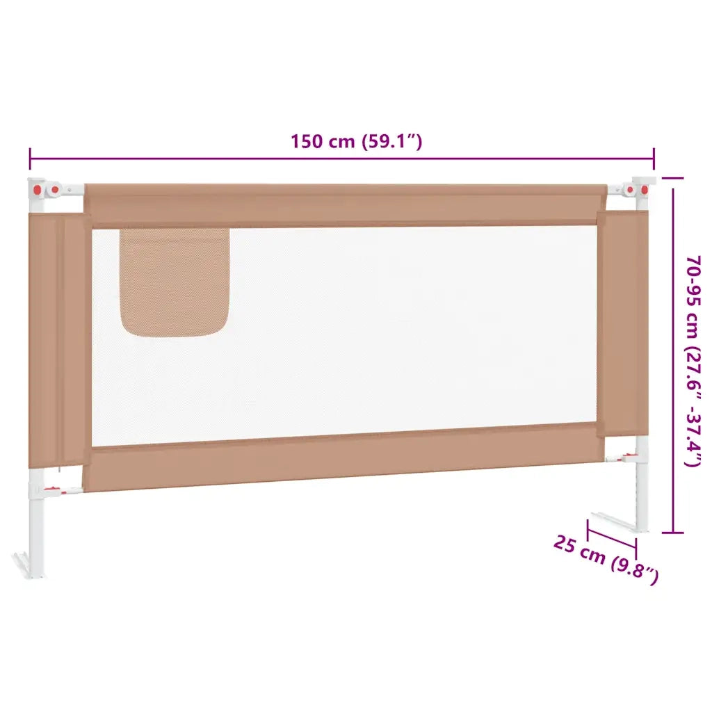 Sponda Letto di Sicurezza per Bambini Talpa 150x25cm in Tessuto CFW2978200