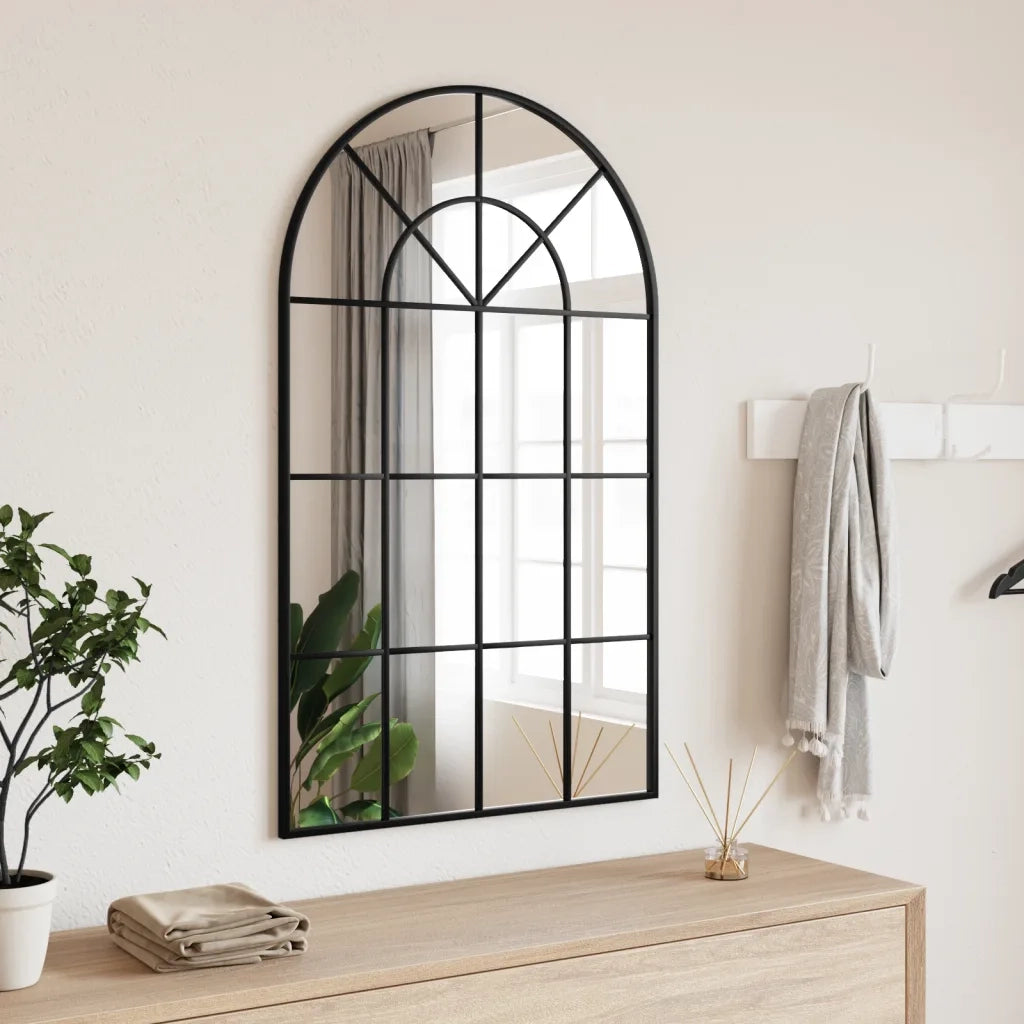 Specchio da Parete | Specchio decorativo Nero 60x100 cm Arco in Ferro