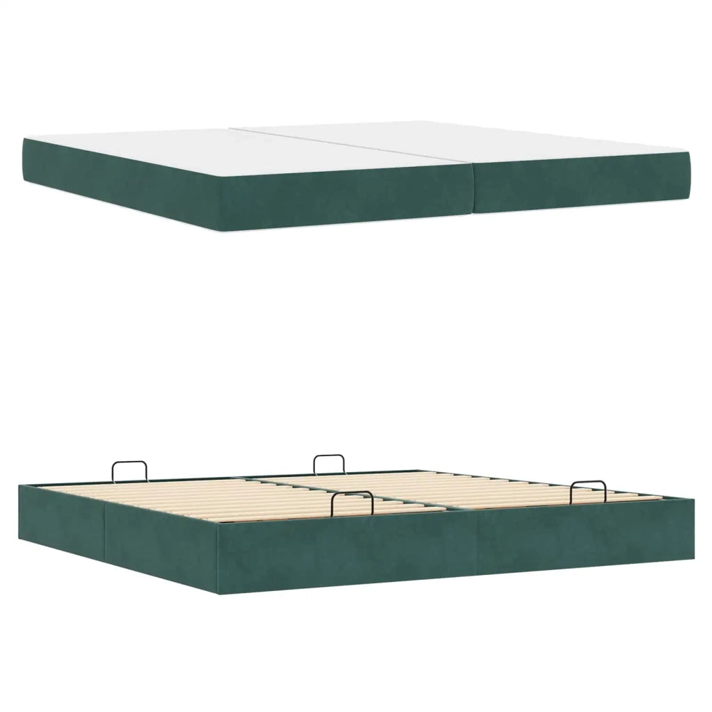 Struttura letto con materasso con materasso 2 pcs Verde Velluto 3399585