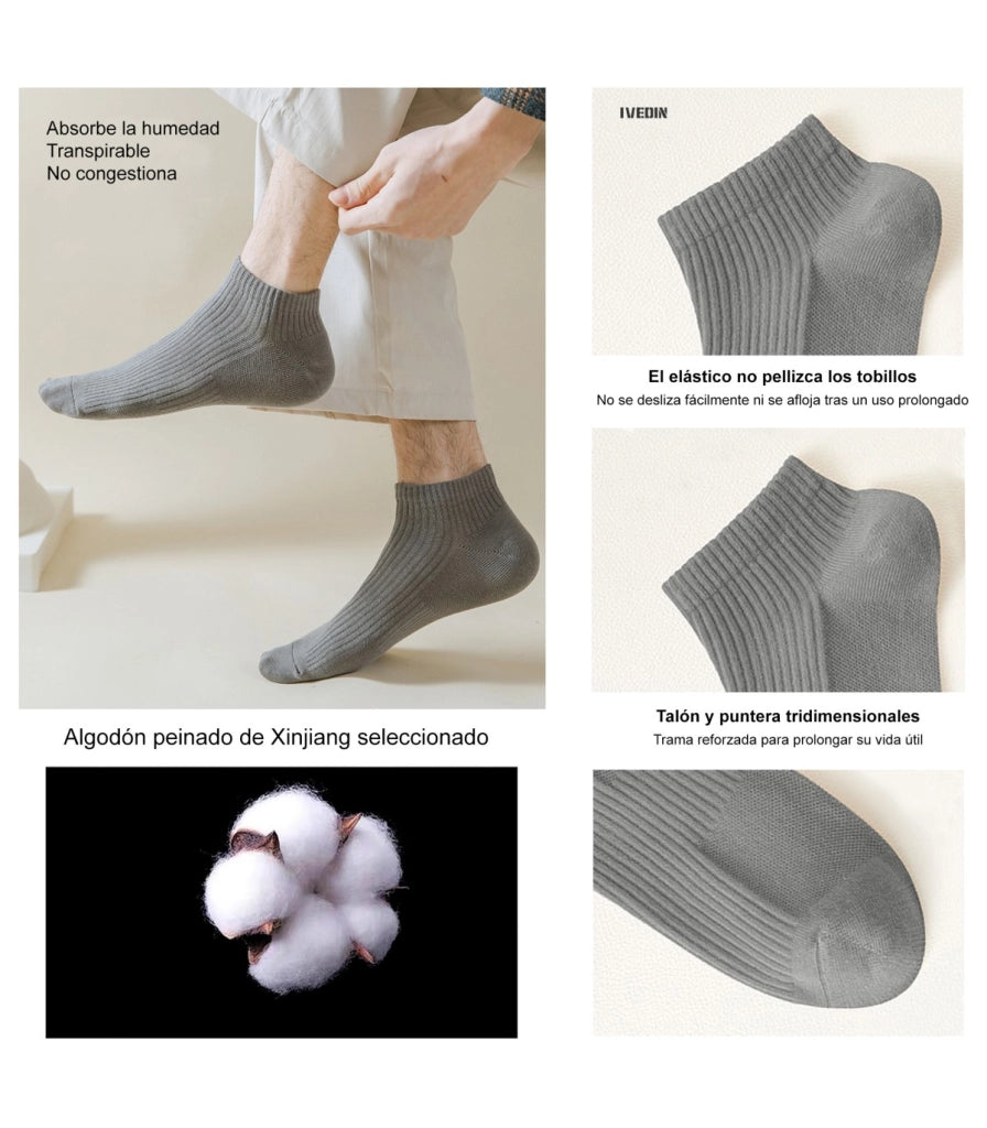 Calzini Caviglia Unisex | Cotone Costellato Traspirante di Xinjiang | Taglia Unica 35–42 EU
