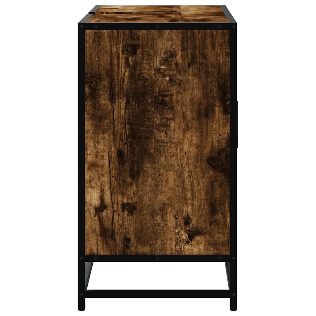 Mobile Lavabo Bagno Rovere Fumo 60x30x60 cm Legno Multistrato