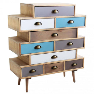 Mobiletto Kingston 80x36,5x91,5 h cm in Legno Multicolor