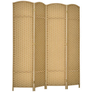 Paravento 4 Ante in Legno ¨C Zephmum ¨C Naturale 160x170 cm
